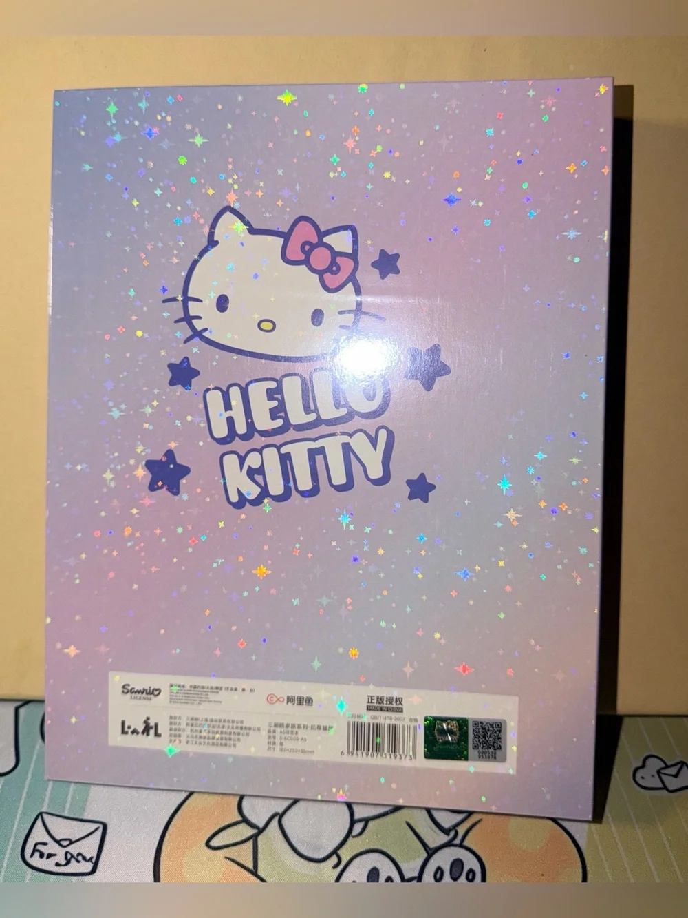 ❤️Sanrio Hello Kitty Lavender and Pink Holographic Trading Card Binder/Notebook